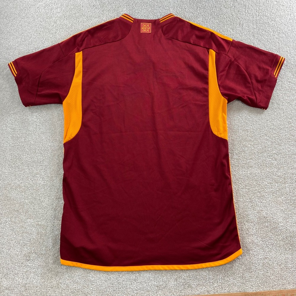 Adidas AS Roma Jersey Mens Large Maroon 2023-24 Home Lupetto Wolf Crest Slim Fit - Picture 6 of 12